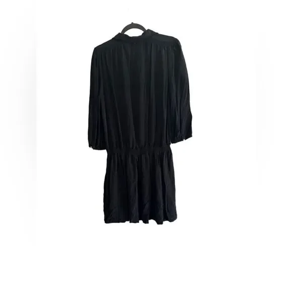 Y2K Juicy Couture Black Silk Shirtdress with Gold Buttons size 14 - Picture 2 of 9